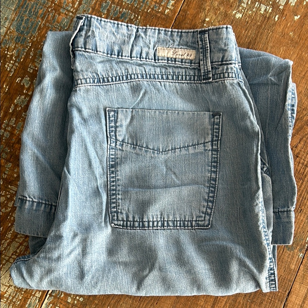 Level 99 Light Weight Flair Leg Blue Denim Jeans